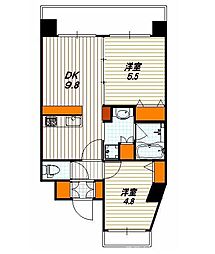 プレサンス京都駅前千都 2LDKの間取図画像