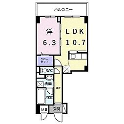 エスタプレイス 1LDKの間取図画像