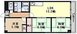 コアセカンド山下 3LDKの間取図画像
