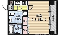 プレサンスNEO京都烏丸 1Kの間取図画像