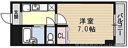 ツインズスクエアウエスト 1Kの間取図画像