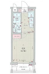 ベラジオ京都西院ウエストシティ 1Kの間取図画像