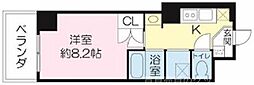 マインズ・コム四条大宮 1Kの間取図画像