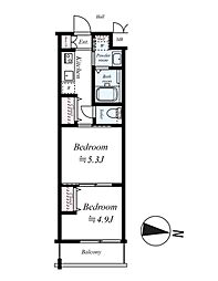ARCOBALENO KYOTO NISHIKYOGOKU 2Kの間取図画像