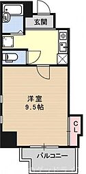 ルサフィール西大路 1Kの間取図画像