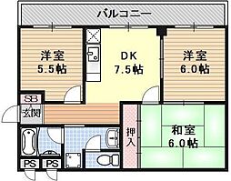 パレット御池 3DKの間取図画像
