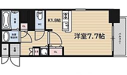 プレサンス京都四条堀川 1Kの間取図画像
