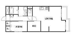 シャトレ月輪 1LDKの間取図画像
