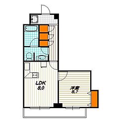 サンシティ御所西 1LDKの間取図画像
