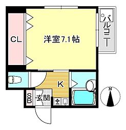 TAISEI都 1Kの間取図画像
