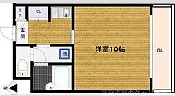 ピラーズ御所西 1Kの間取図画像