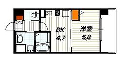 アクアプレイス京都西院 1DKの間取図画像