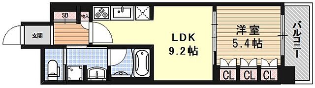 間取り リーガル京都五条大宮 6階/-