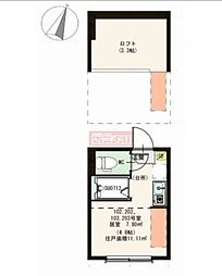 ティアラ新川崎 2階ワンルームの間取り