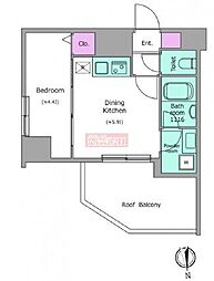 ドゥーエ蒲田南 4階1DKの間取り