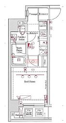 エクセリア川崎 4階1Kの間取り