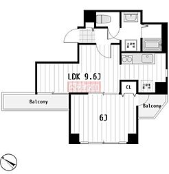 モンシャトー鶴見成和 2階1LDKの間取り