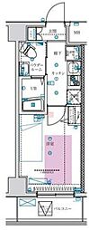 フェルクルールプレスト川崎アリビエ 5階1Kの間取り