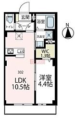 ベアレステ川崎 5階1LDKの間取り