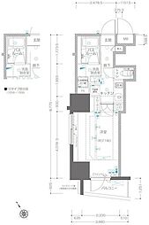 ZOOM川崎EAST 1Kの間取図画像