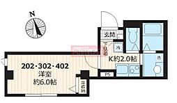 メゾン・ドゥ・ソレイユ 1Kの間取図画像