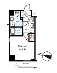 プレール・ドゥーク川崎平間 1Kの間取図画像