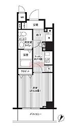 カスタリア初台 1Kの間取図画像