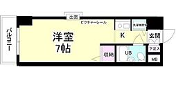 ジョイフル川崎弐番館 ワンルームの間取図画像