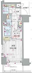 エステムプラザ川崎 1DKの間取図画像