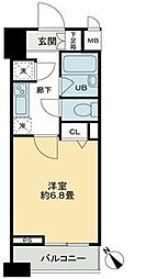 クロスレジデンス蒲田 1Kの間取図画像