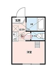エナコート尻手 ワンルームの間取図画像