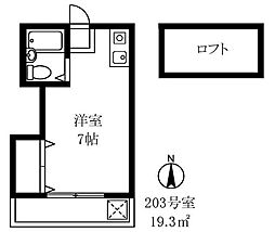 カーサ滝王子 ワンルームの間取図画像