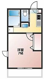 サンルージュ横浜 1Kの間取図画像