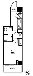 MAKESDESIGN蒲田WEST 1Kの間取図画像