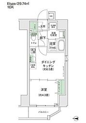 スタイリオ蒲田2 1DKの間取図画像