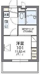 レオパレスストリーム 1Kの間取図画像