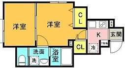 K-house西蒲田 1DKの間取図画像