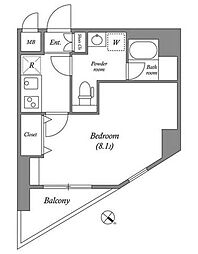 ルクレ西馬込 1Kの間取図画像