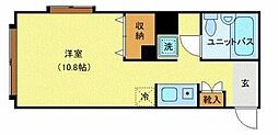 オーガスタン・ベイ ワンルームの間取図画像