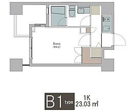 ベルファース東神奈川 1Kの間取図画像