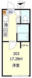 パルティーレ蒲田 1Kの間取図画像