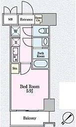 Dormouse和 1Kの間取図画像