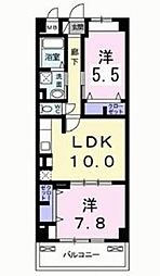 グラン・ルミエール 2LDKの間取図画像