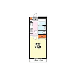 シャーメゾンアオキ33 1Kの間取図画像