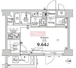 XEBEC大鳥居2 ワンルームの間取図画像