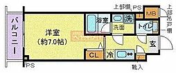 ZOOMYOKOHAMAEAST 1Kの間取図画像