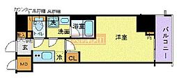 ZOOM川崎セカンド 1Kの間取図画像
