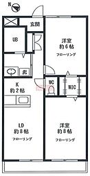 コマン・サバ田園調布 2LDKの間取図画像