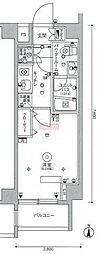 スカイコート品川パークサイド 1Kの間取図画像