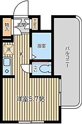 スカイヒルズ羽田 ワンルームの間取図画像